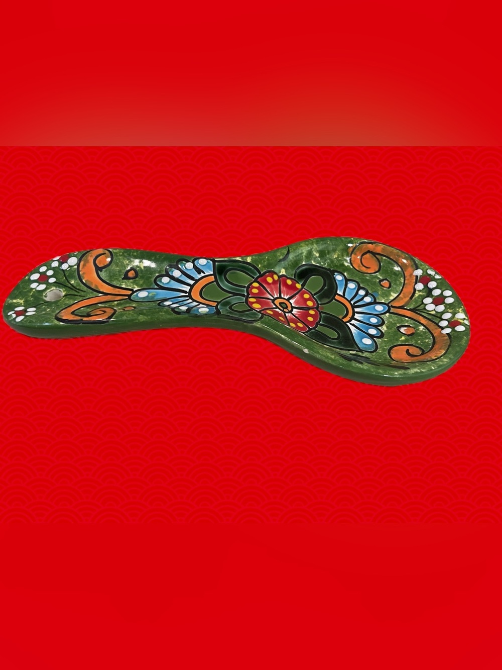 Hand -Painted from Mexico-Porcelain utensil tray